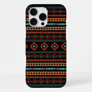 Azteken Roestig Turquoise Zwart Gemengde Motieven  iPhone 16 Pro Max Hoesje