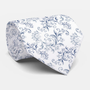 Azul degradado decorada con hojas y flores stropdas