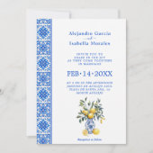 💙🍋Azul & Limone Romance – Invitation Classiqu (Devant)