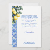 💙🍋Azul & Limone Romance – Invitation Classiqu (Dos)