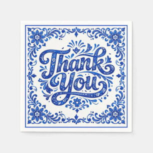 Azul & Limone Thank You Trouwservet Servet