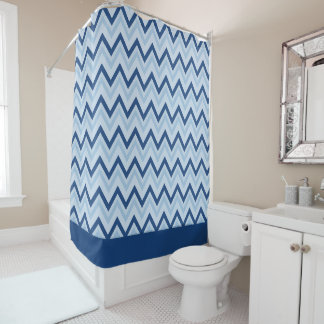 Azul Sapphire Chevron Douchegordijn