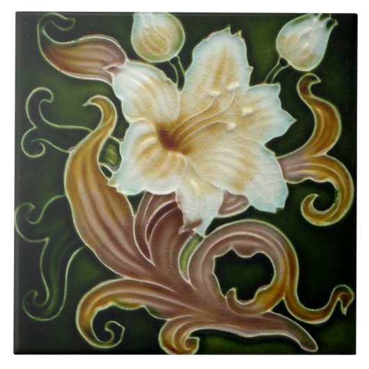 Azulejo Art nouveau ceramic tile Tegeltje (Voorkant)