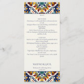 Azulejo blauw Portugees tegels Mediterraan thema Menu (Achterkant)