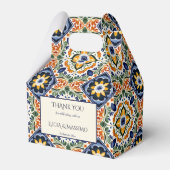 Azulejo blauw Talavera  Mexicaans bruiloft Bedankdoosjes (Voorkant Zijde)