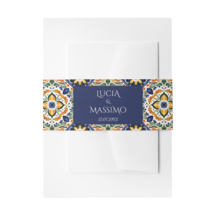 Azulejo blauw Talavera  Mexicaans bruiloft Uitnodigingen Wikkel