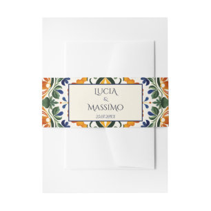 Azulejo blauw Talavera  Mexicaans bruiloft Uitnodigingen Wikkel