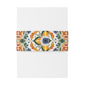 Azulejo blauw Talavera  Mexicaans bruiloft Uitnodigingen Wikkel (Achterkant Voorbeeld)