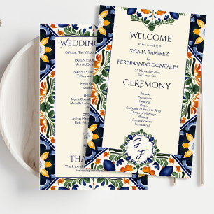 Azulejo bleu Talavera programme de mariage mexicai