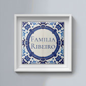Azulejo Blue Custom House Name Plate Plaque Sign Tegeltje