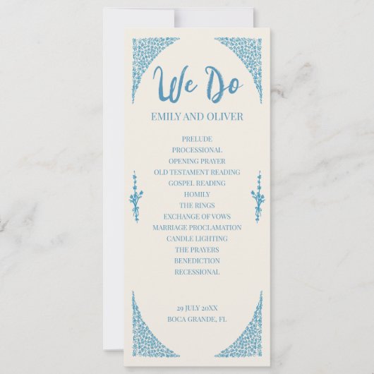 Azulejo Blue Wedding Programma (Voorkant)