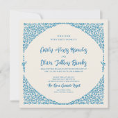 Azulejo Blue Wedding Square Uitnodiging (Voorkant)