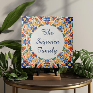 Azulejo Colorful Custom Name Plate Plaque Sign  Tegeltje