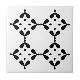 Azulejo de cerámica blanco y negro tegeltje