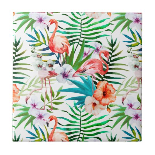 Azulejo elegant and modern tropic pattern tegeltje (Voorkant)