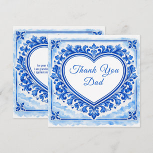 💙Azulejo Hart Bedankkaart-tegel Bedankkaart