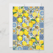 Azulejo Lemon Tegels Wedding Kaart (Achterkant)