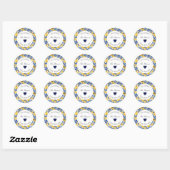 Azulejo Lemons Étiquette de adresse rond (Feuille)
