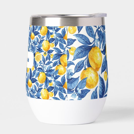 Azulejo Lemons Feuilles bleus (Gauche)