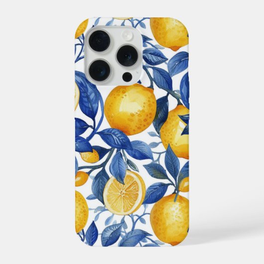 Azulejo Lemons Feuilles bleus (Verso)