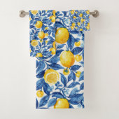 Azulejo Lemons Feuilles bleus (En situation)