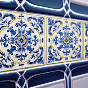 Azulejo Lissabon Geblokt Talavera Keramisch Ontwer Tegeltje