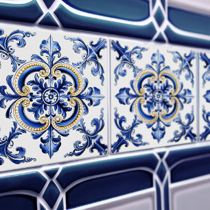 Azulejo Lissabon Geblokt Talavera Keramisch Ontwer Tegeltje