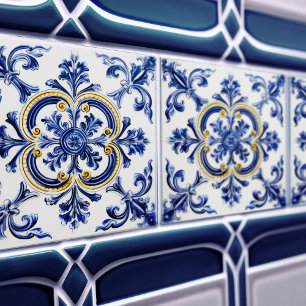 Azulejo Lissabon Patroon Talavera Keramisch Ontwer Tegeltje