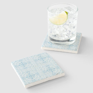 Azulejo Pastel Blauw Portugal Souvenir Stenen Onderzetter