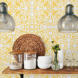 Azulejo Portugais Méditerranée Jaune Blanc 3<br><div class="desc">Ce carrelage en céramique est parfait pour le design d'intérieur ou le backsplash. Le carrelage est décoré d'un motif de style méditerranéen portugais aux couleurs chaudes jaune et blanc, parfait pour n'importe quel espace. Utilisez-le comme pièce d'accent dans votre cuisine, salle de bain ou salon. Disponible en deux tailles. Crédit...</div>