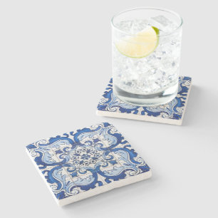 Azulejo Portugal Floral Pattern Stenen Onderzetter