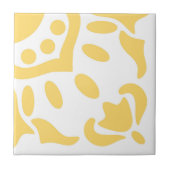 Azulejo Portugal Mediterranean Yellow White 4 Tegeltje (Voorkant)