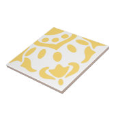 Azulejo Portugal Mediterranean Yellow White 4 Tegeltje (Zijkant)
