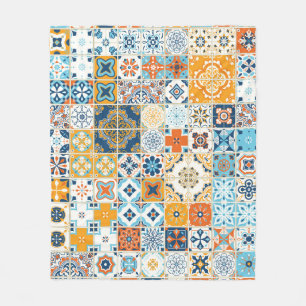 Azulejo Portugees Tegels: Multicolor Fleece Deken
