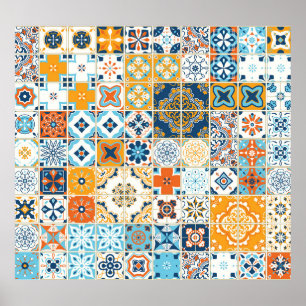 Azulejo Portugees Tegels: Multicolor  Poster
