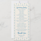 Azulejo Programme de mariage bleu (Dos)