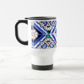 Azulejo Spanish Pattern Tiles Navy White Monogram Reisbeker (Links)
