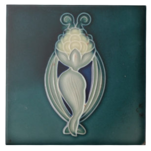 Azulejo Tegel art nouveau style decorative vuurpla Tegeltje