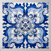  Azulejo Tegel Pattern Poster (Voorkant)