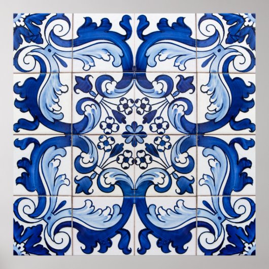  Azulejo Tegel Pattern Poster (Voorkant)
