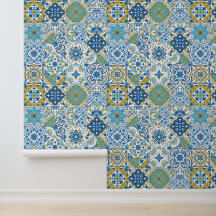 Azulejo tegels in blauw en geel