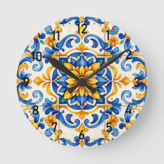 Azulejo Time Shouter Clock Ronde Klok