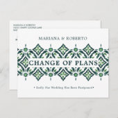 Azulejo vert | Faire-part de mariage espagnol avec (Devant / Derrière)