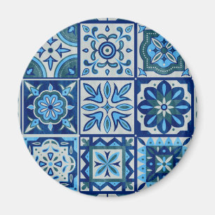 Azulejos Blauw Portugal Patroon Magneet
