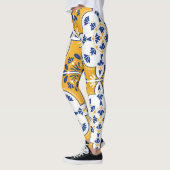 Azulejos Blue Yellow White Pattern Tegel Leggings (Links)