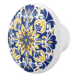 💙💛 Azulejos Golden Lisboa Keramische Knop