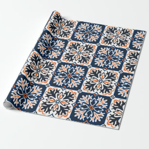 Azulejos keramisch tegelontwerp. Talavera tracery Cadeaupapier