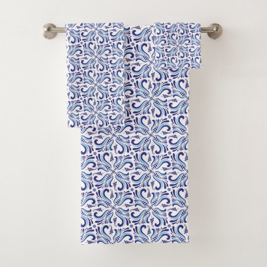 Azulejos Motif Floral Bleu (En situation)