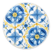 💙💛 Azulejos Porto Bloom Keramische Knop (Voorkant)