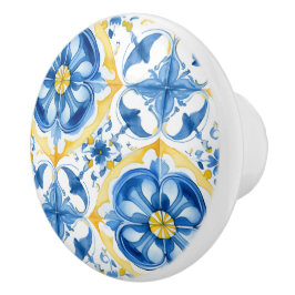 💙💛 Azulejos Porto Bloom Keramische Knop